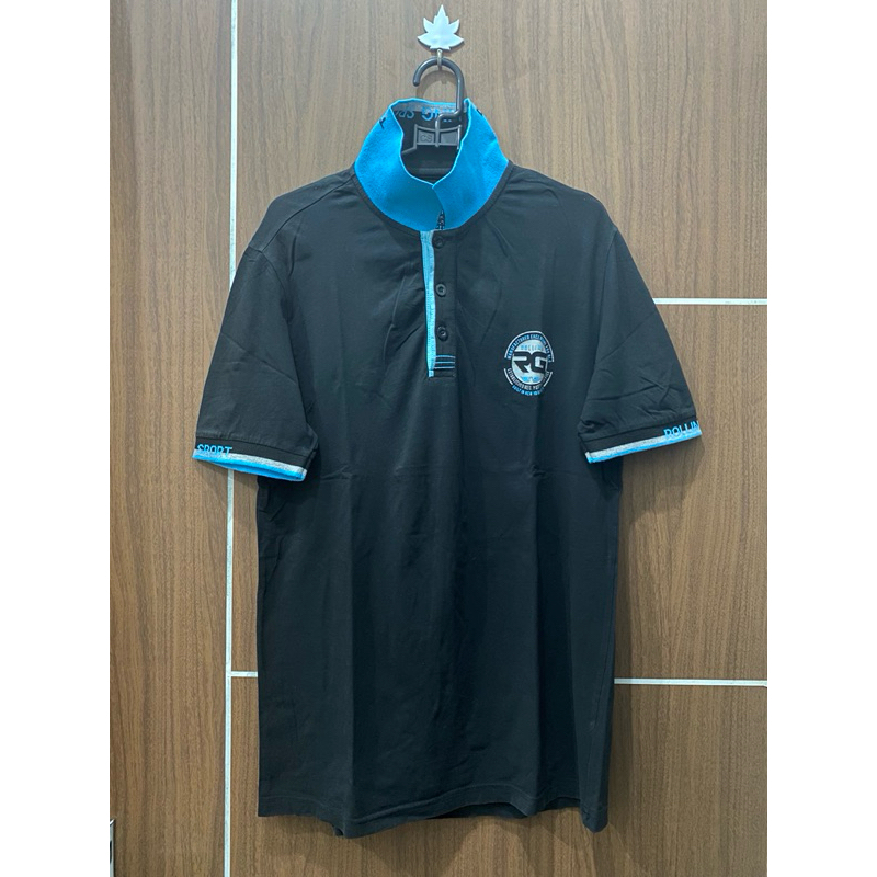Polo pria hitam bahan adem ukuran M - L