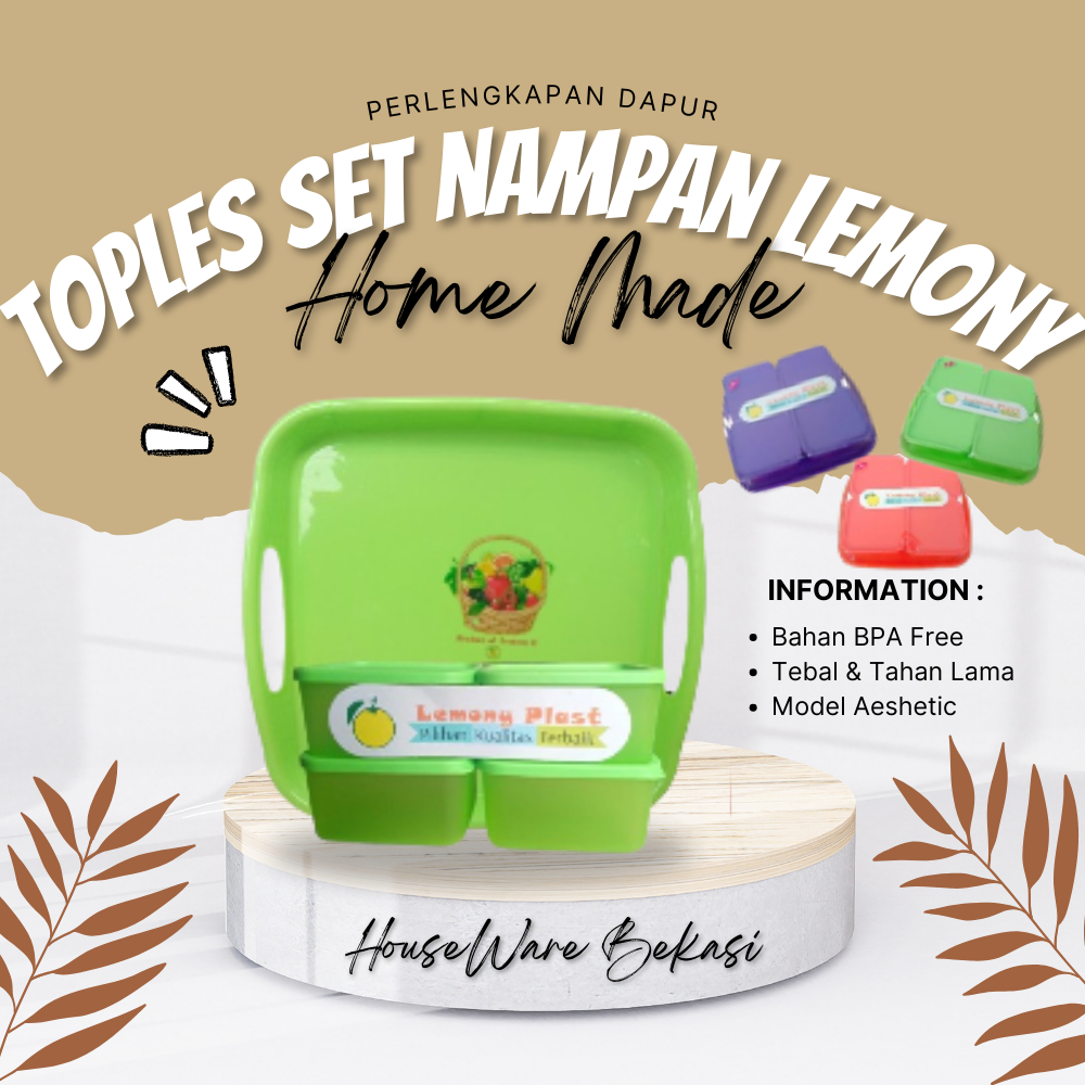 Toples Set Nampan 4in1 Toples Nampan Lemony