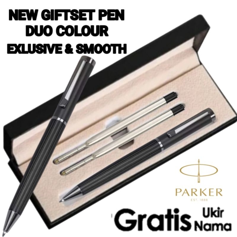 

New... Giftset Hampers Pen 2 Refill Ballpoint Parker Gratis Grafir Nama Atau Logo