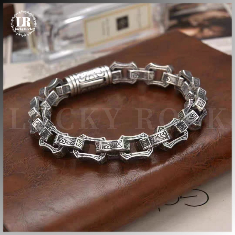 Lucky-1273 Gelang Pria Premium Gelang Perak Thai Asli untuk Pria Gelang Perak Thai Asli untuk Pria G