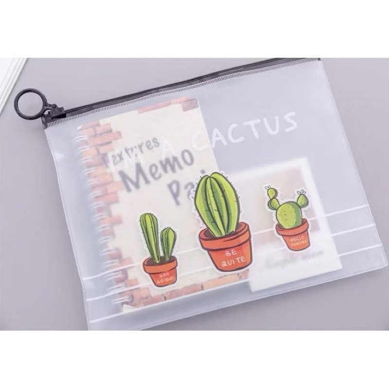 

Shoopingbatam - S645 Tempat Pensil Zip Cactus / Organizer Bag / Tempat Alat Tulis / Stationary