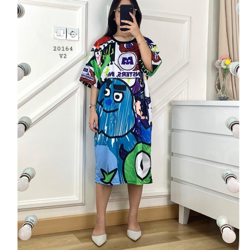 [NEW] Toy Story Disney Monster Inc Midi Printed Dress by Sewing Machine BKK Bangkok Thai