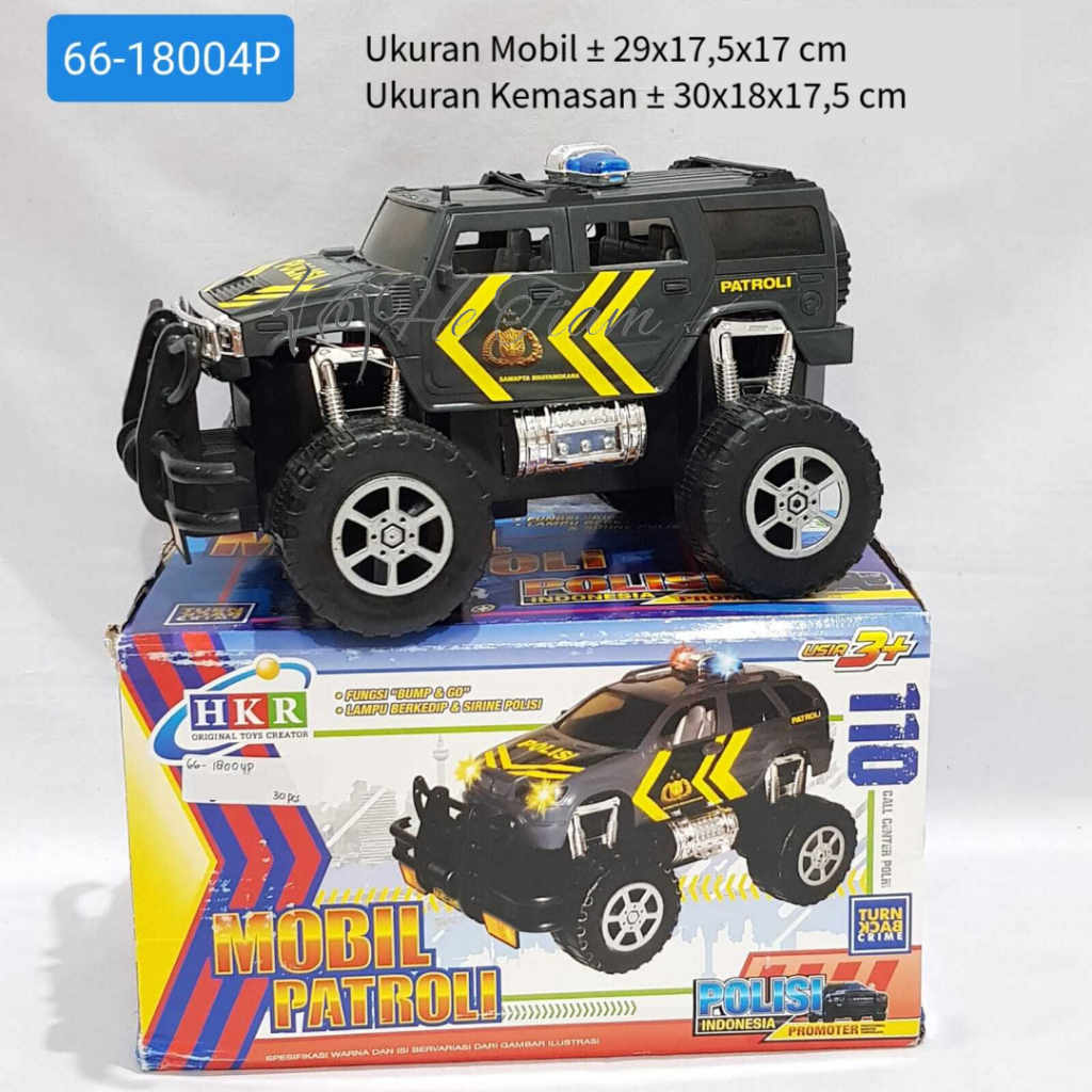 Mainan Mobil Polisi Jeep Patroli Nyala Lampu Suara Sirine Bisa Jalan