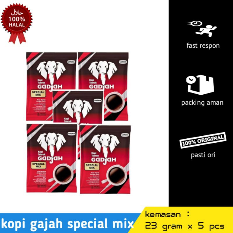 

kopi gajah special mix / kopi saset (23grm x 5pcs)