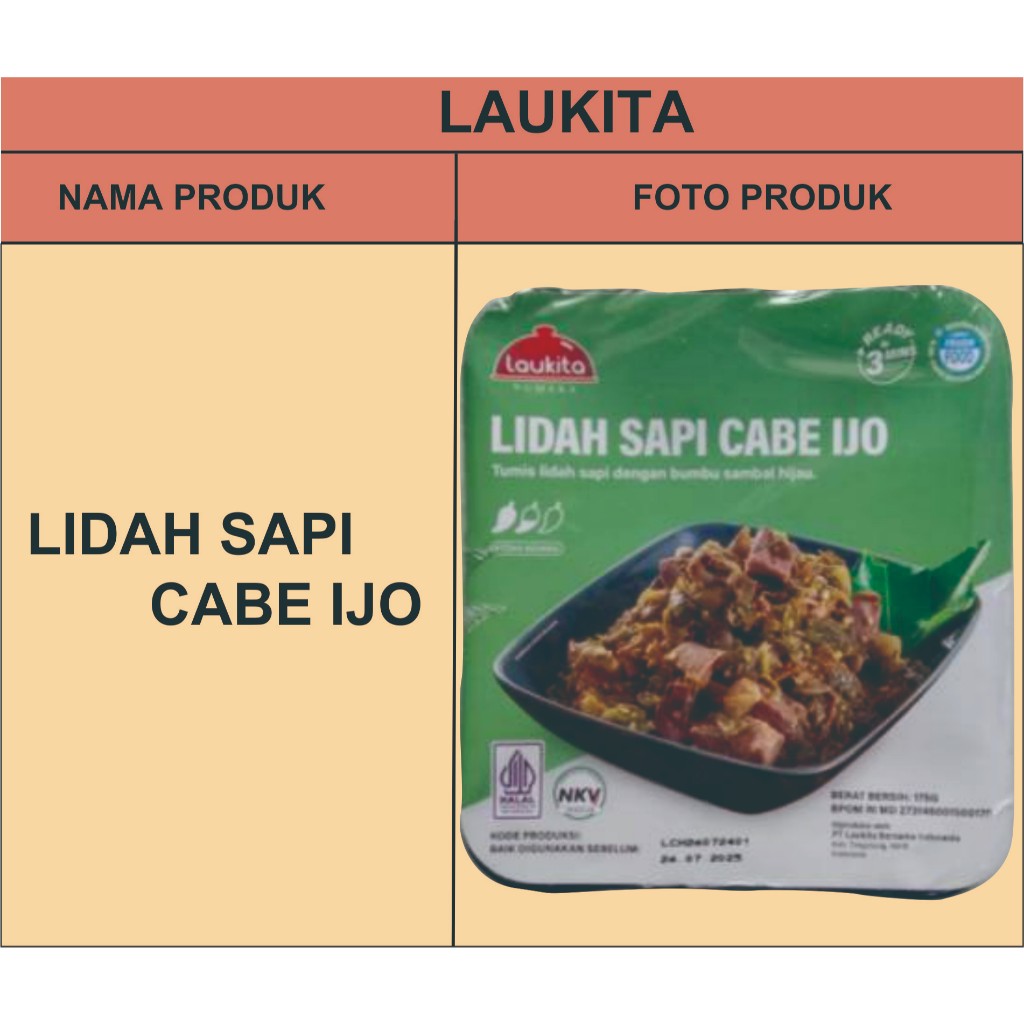 

Mikha Frozen / Laukita Lidah Sapi Cabe Ijo / Frozen Food Siap saja Cukup 3 Menit saja / Seger Dan Enak