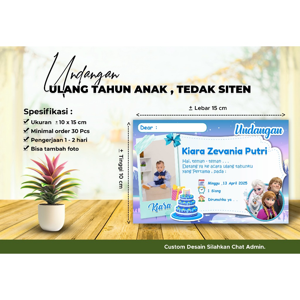 UNDANGAN ULTAH ANAK UNDANGAN TEDAK SITEN UNDANGAN KHITAN