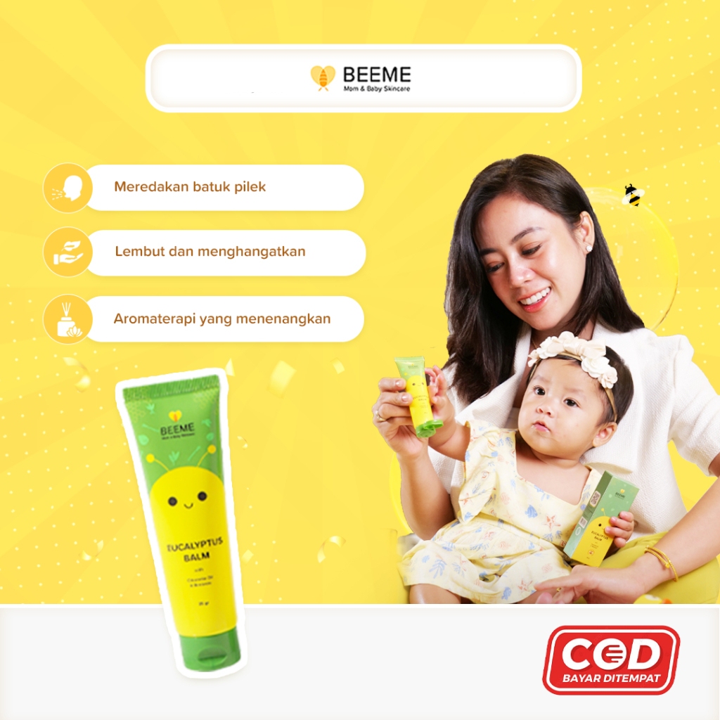 Balsem Bayi Untuk Flu Dan Batuk | Baby Balm | Kayuputih | Beeme Eucalyptus Balm 25gr