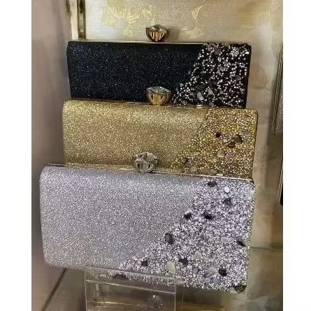 Tas Pesta Mewah Mempesona dengan butiran batu Mutiara