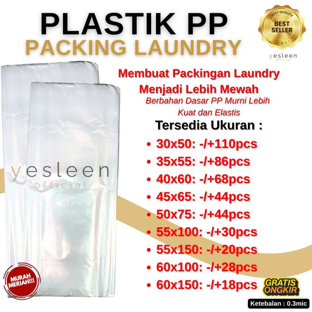 Plastik Packing/Plastik Packing Laundry / Plastik Laundry Kiloan /Plastik Buket/ Plastik PP Bening