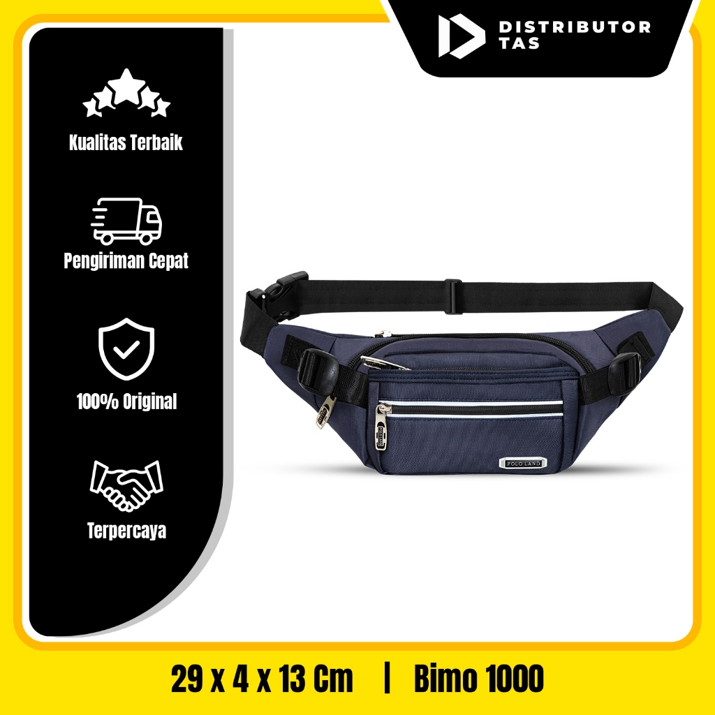 Tas Selempang Pria Slingbag Waistbag Cowok Slempang Pria Antiair POLO LAND - Distributor