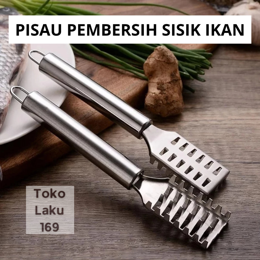 Pisau Pembersih Sisik Ikan / Pisau Sisik Ikan / Pengupas Sisik Stainless Steel