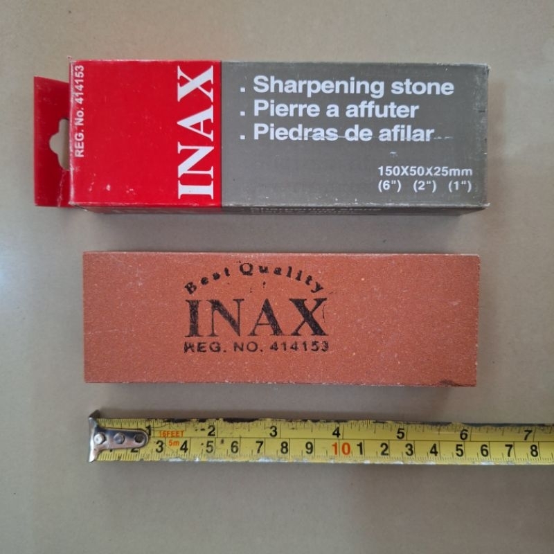 BATU ASAH/UNGKAL/SHARPENING STONE MERK  INAX UKURAN 6" (15 CM)