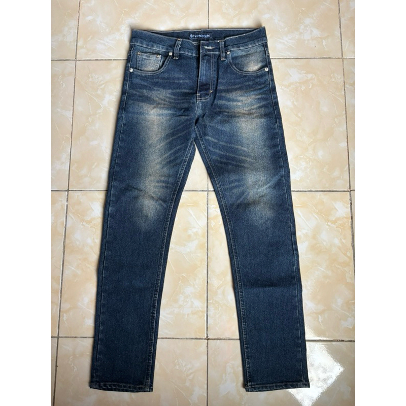 Celana Denim Pria Washed Celana Retro Pria Celana Jeans Pria Celana Panjang Pria