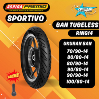 Ban Motor Matic ASPIRA Sportivo Ring 14 Tubeless 80 90 100 Beat Mio Vario Depan Belakang