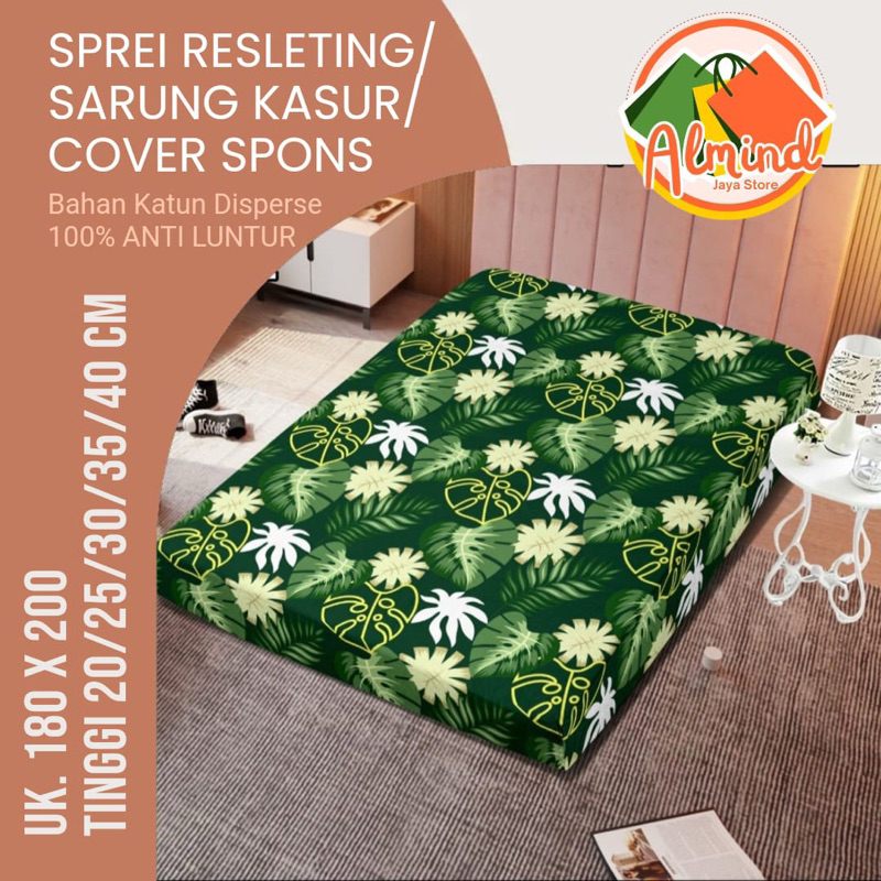 SPREI RESLETING/ SARUNG KASUR/ COVER SPONS UK. 180x200 T. 20/25/30/35/40 CM
