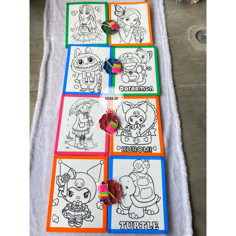 

(BISA COD)MELUKIS KARAKTER 1 PAKET ISI 2PCS SUDAH SET ALAT LUKIS SIZE 34x40 STYROFOAM TINGGAL PAKE
