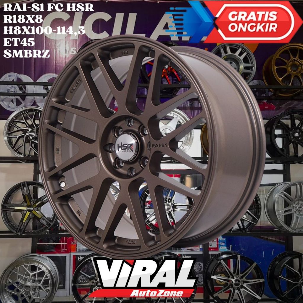 Velg Mobil Ring 18 HSR RAI S1 R18 BISA UNTUK RAIZE , ALVEZ , ROCKY , RENAULT CLIO