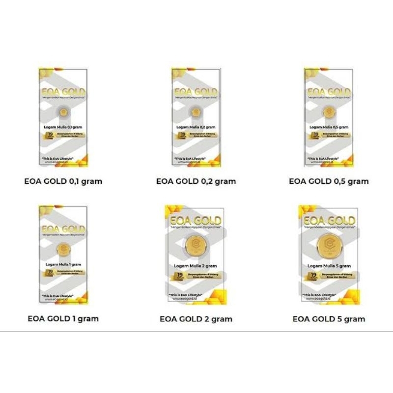 EOA GOLD 0.025, 0.05 dan 0.1 Gram Reguler