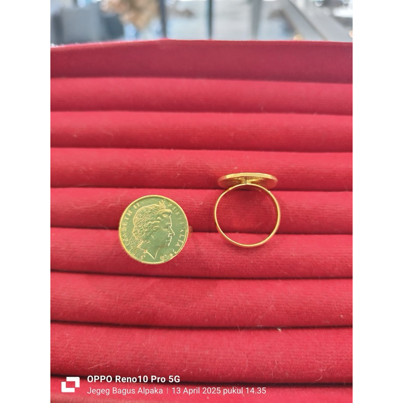 Cincin Koin Besar Cincin Bahan Kuningan