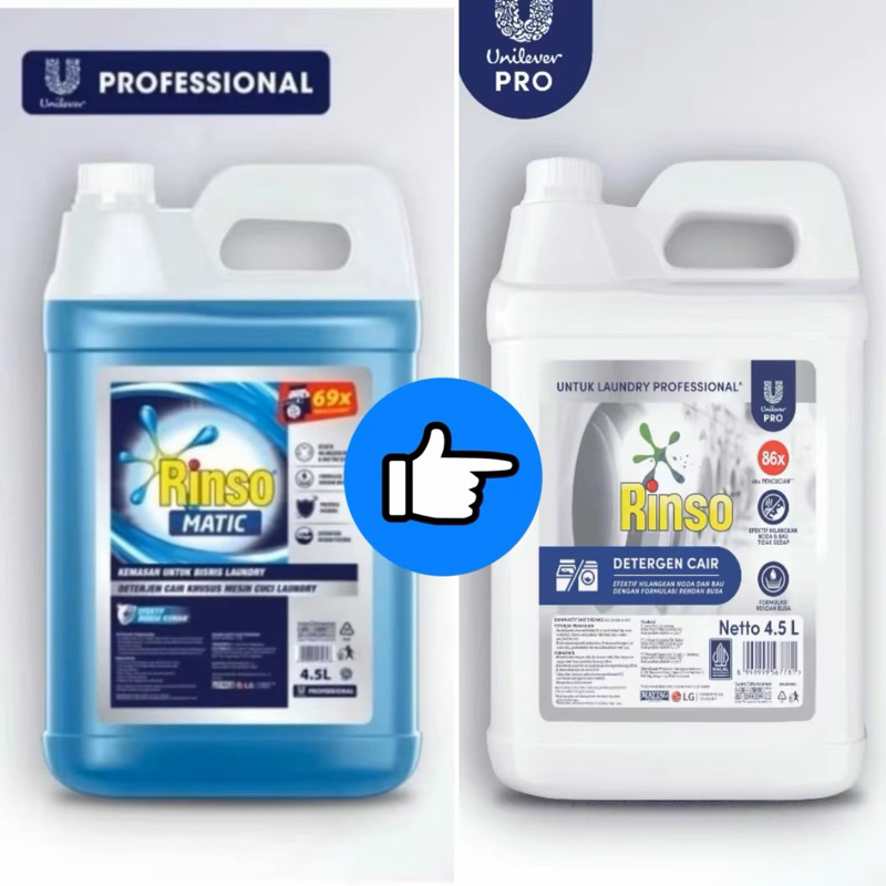 RINSO MATIC LAUNDRY 4,5 L 5 L Asli dari Unilever bukan Curah