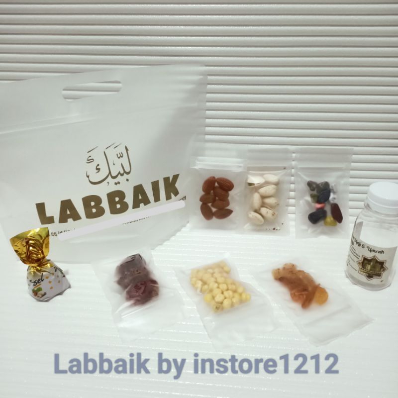 

~Labbaik~ oleh-oleh haji umroh plastik klip kecil uk 6*10 cm dijual satuan sudah ada isinya