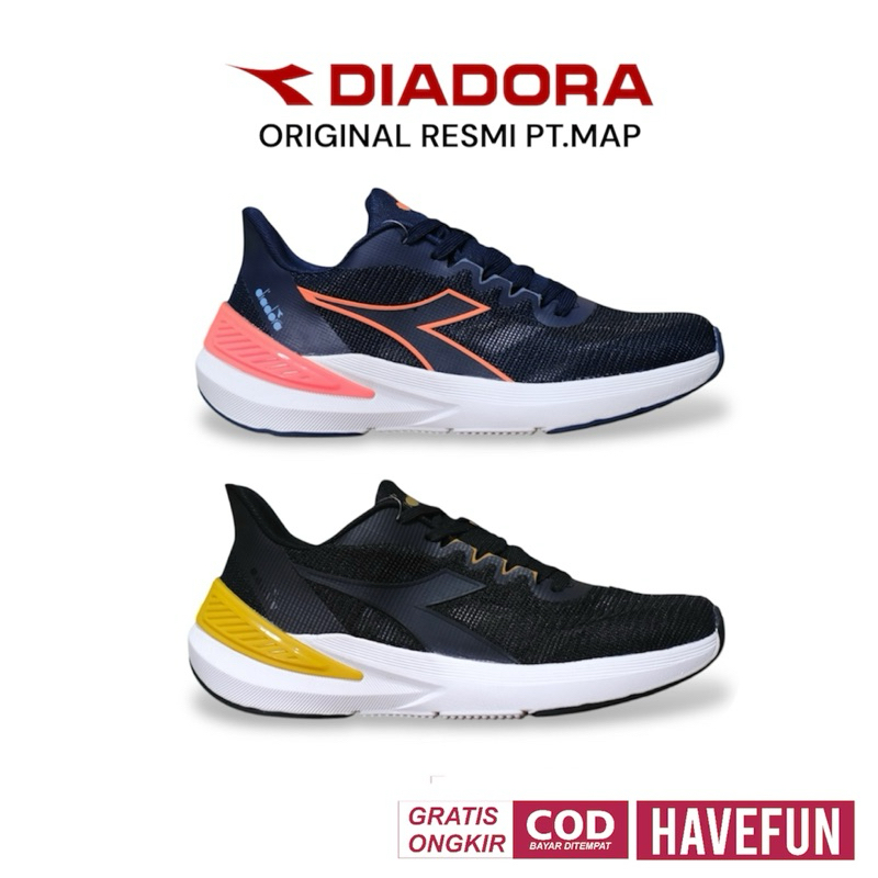 Diadora Miller Black / Navy Original - Sepatu Sneakers Sport Running Pria Wanita