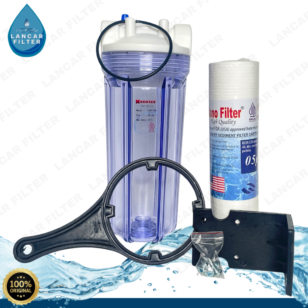 Paket Housing Filter Air 10" + Sedimen / Housing Filter + Sediment 10" / Paket Housing Dan Filter