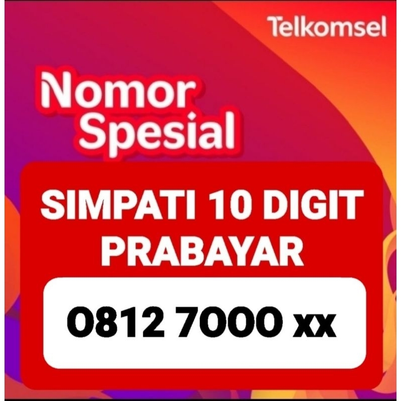 KARTU SIMPATI CANTIK 10 DIGIT TRIPLE 000,7000,08127000