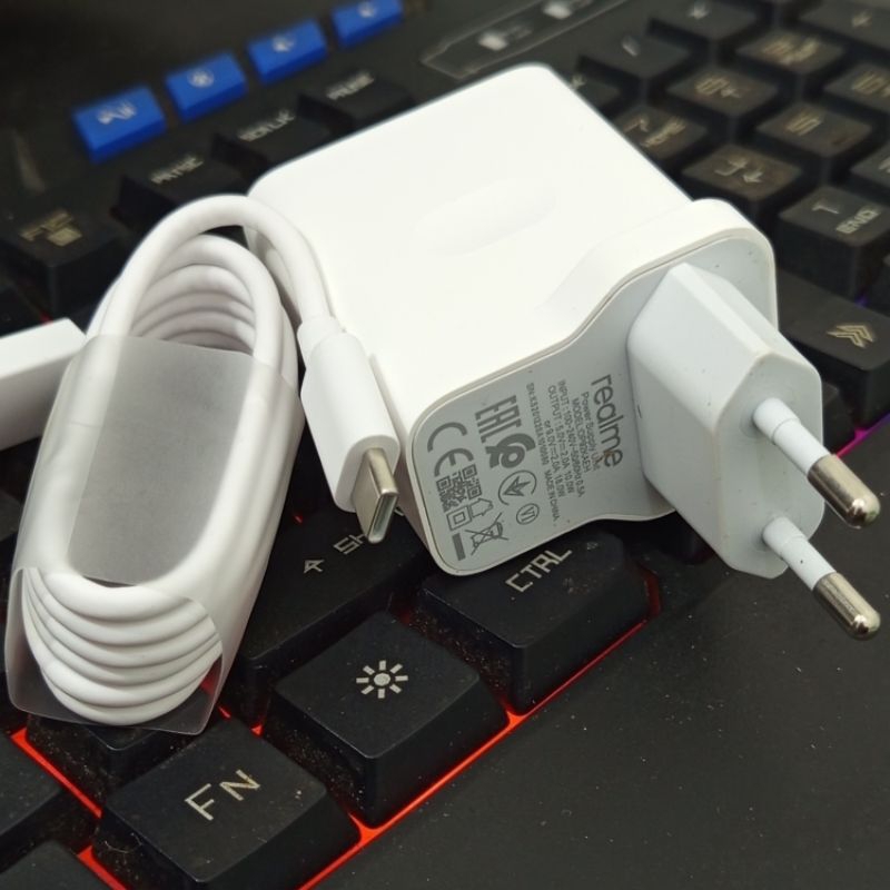 Charger Realme Type C Original 100% Fast Charging Cabutan Bawaan Hp C17 C25 C25s C35 6i 7i 8i Narzo