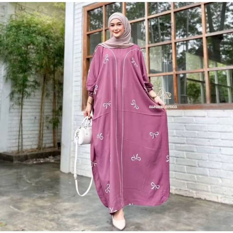 Kaftan Pitaloka Rayon Super Gamis lowo Jumbo Busui Nyaman Panjang Tebal