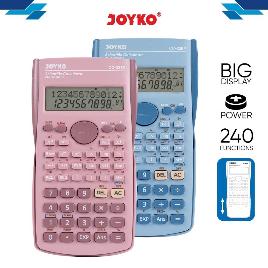 

Scientific Calculator Kalkulator Ilmiah Joyko CC-23BP 240 Functions