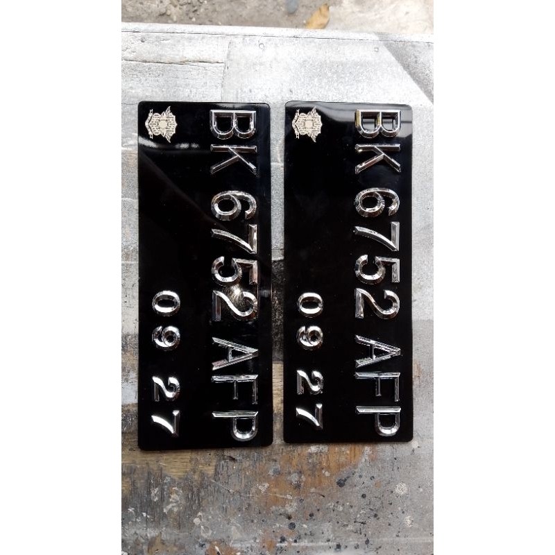 PLAT MOTOR TIMBUL CHROME DIAMOND