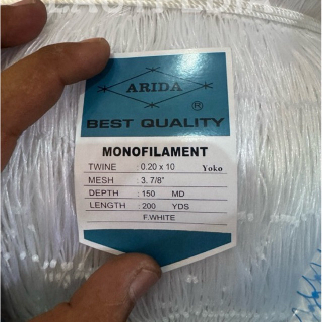 Jaring ikan Arida 3.7/8 in Ply10 150x200 YOKO / Jaring Milenium