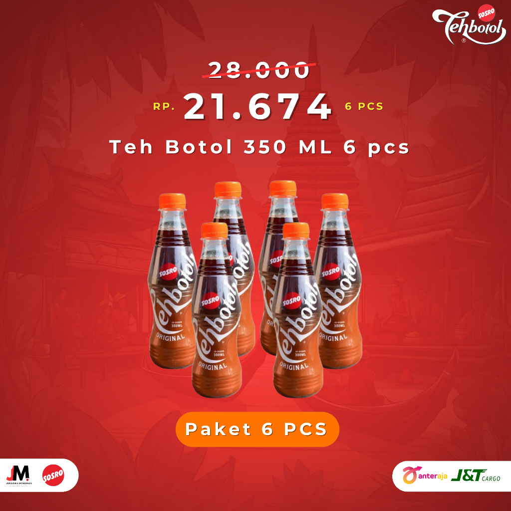 

Teh Botol PET Sosro 350ml isi 6 pcs