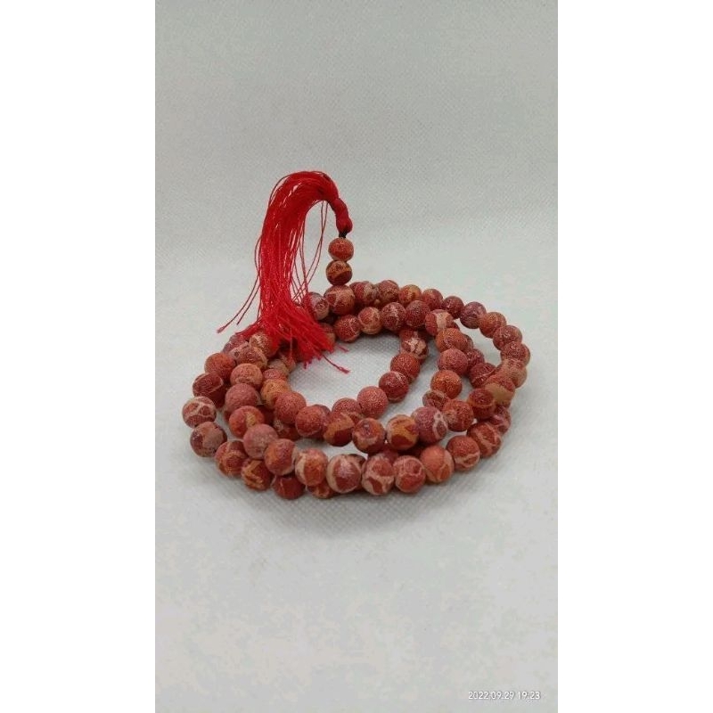 tasbih batu permata Marjan merah lokal natural