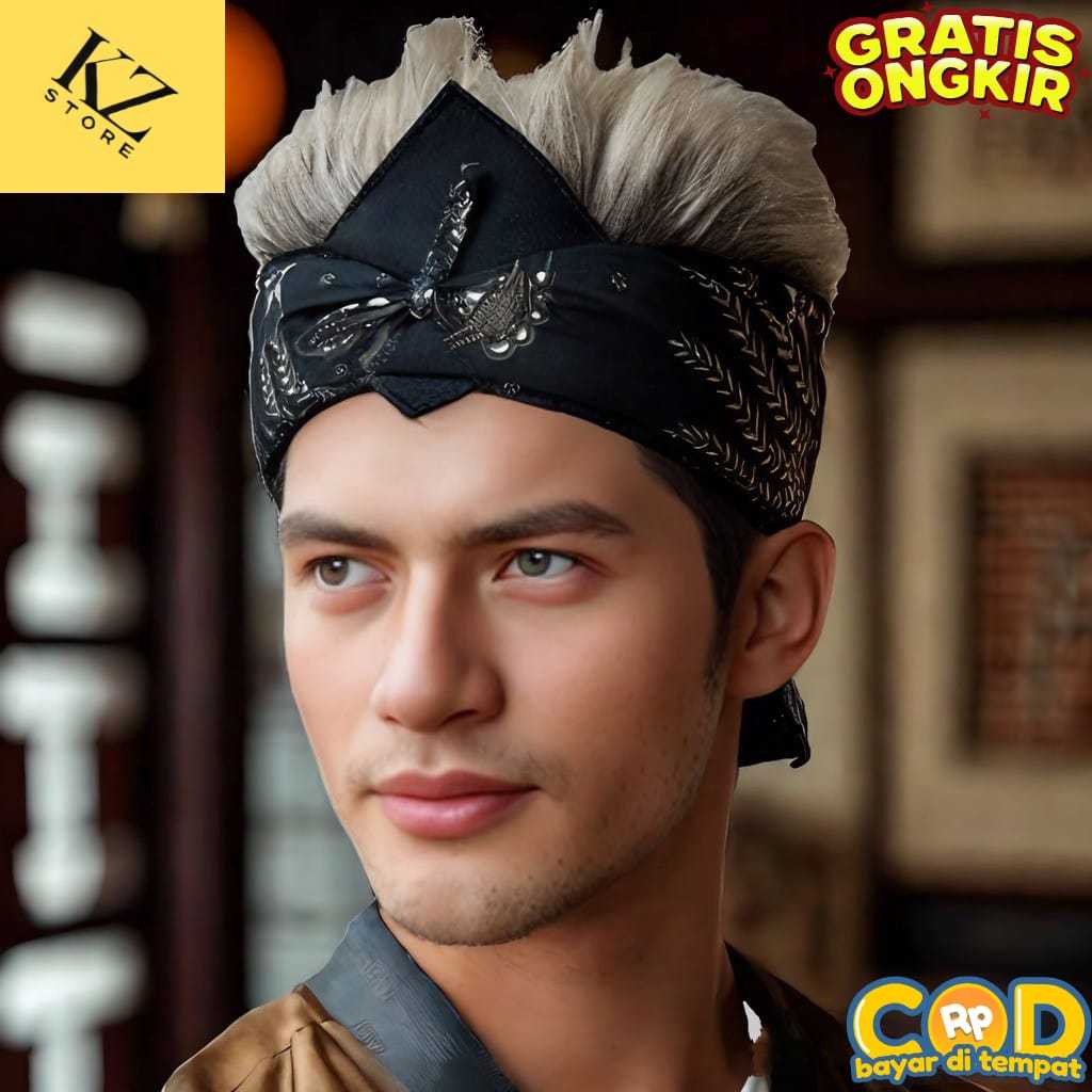 Blangkon Jawa Original Topi Rambut Palsu Pria