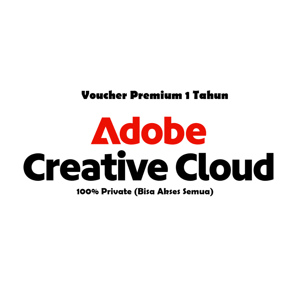 Jual Voucher Premium Adobe Cloud Creative 1 Tahun Garansi dan Murah - RESMI