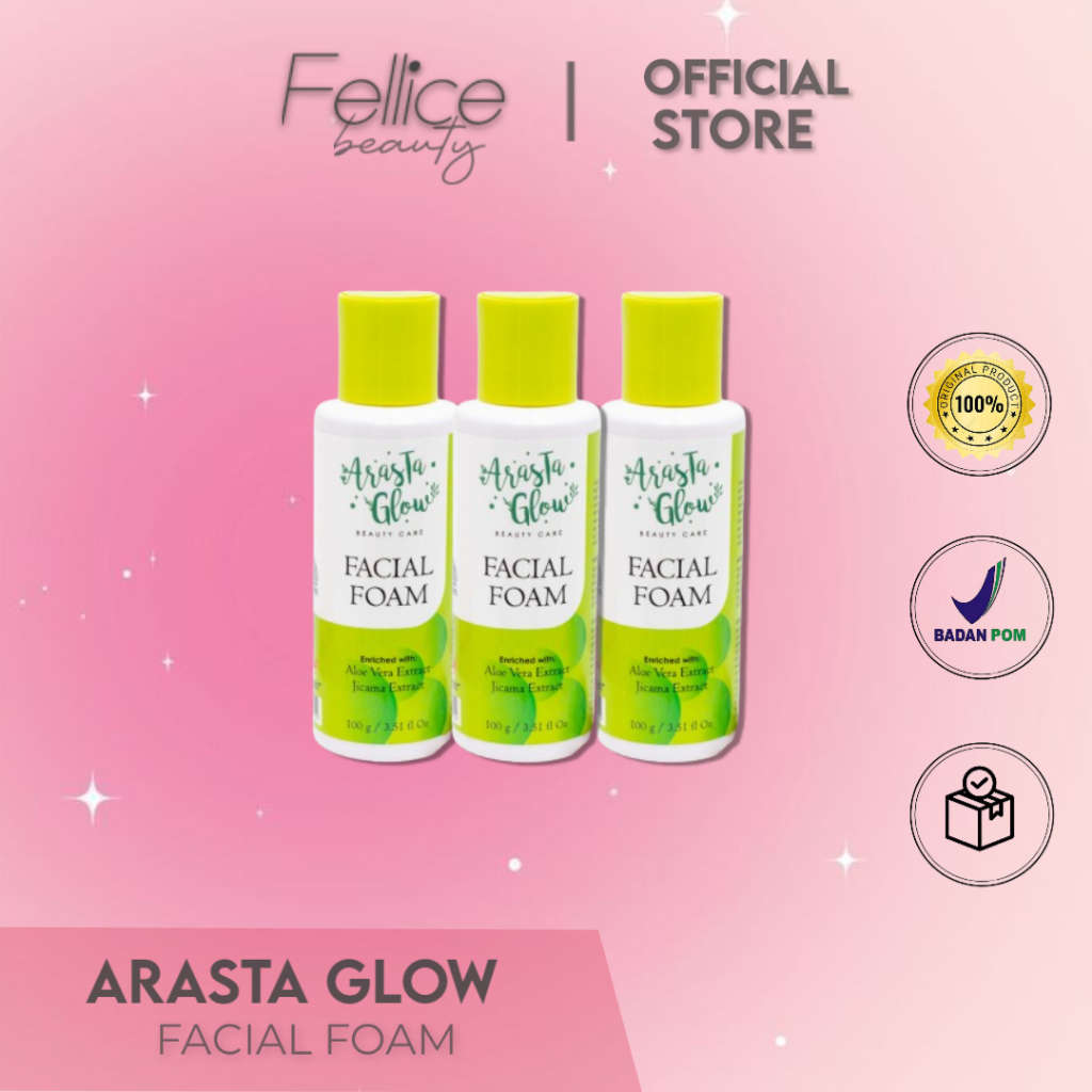 Facial Foam Arasta Glow 100% Asli facial wash sabun muka sabun wajah arasta glow All Skin