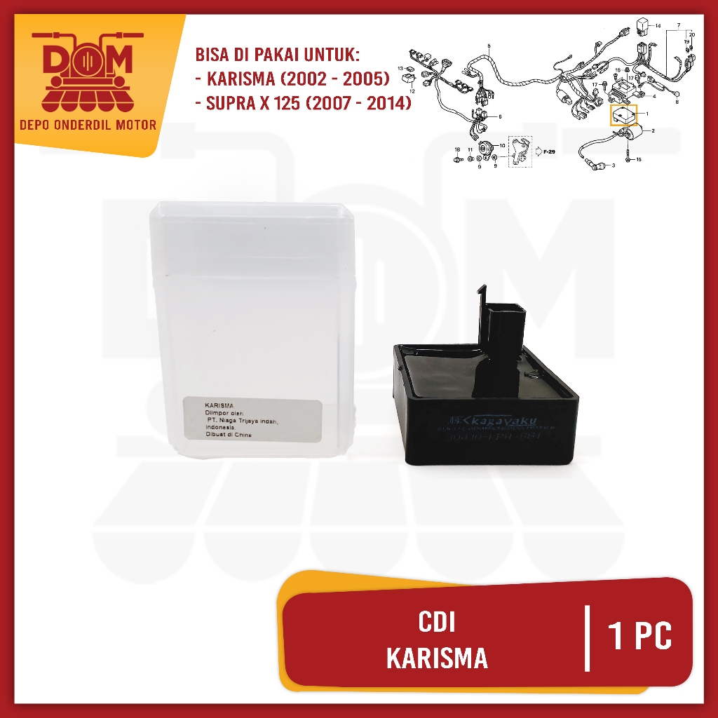 CDI Karisma (KAGAYAKU) Cdi Unit Shindengen Honda Karisma X D Supra X 125 Lama