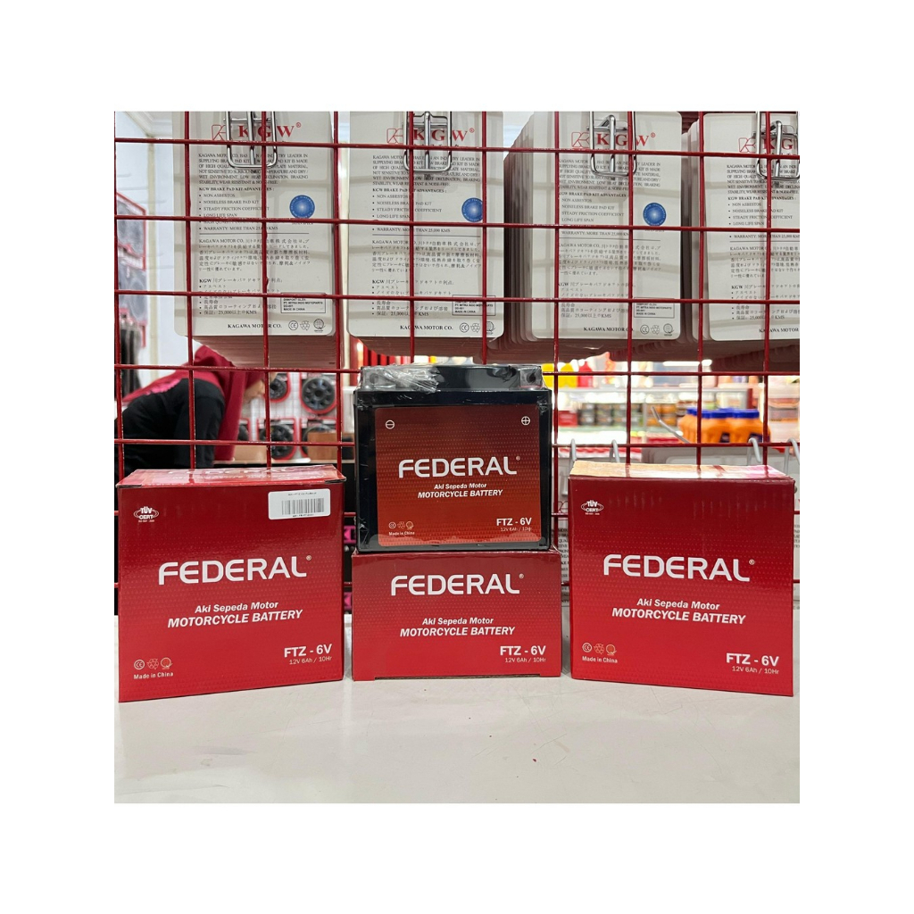 Federal Aki Sepeda Motor Baterai FTZ - 6V