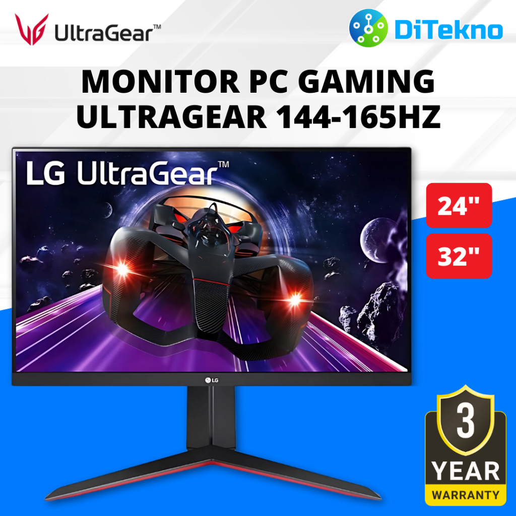 Monitor PC Gaming UltraGear 24Inch 32Inch 144-165Hz