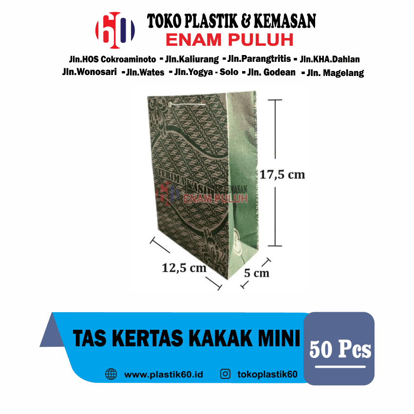 

Tas Kertas Kakak MINI isi 50 tenteng tanggung wadah snack batik paper bag syukuran hajatan medium