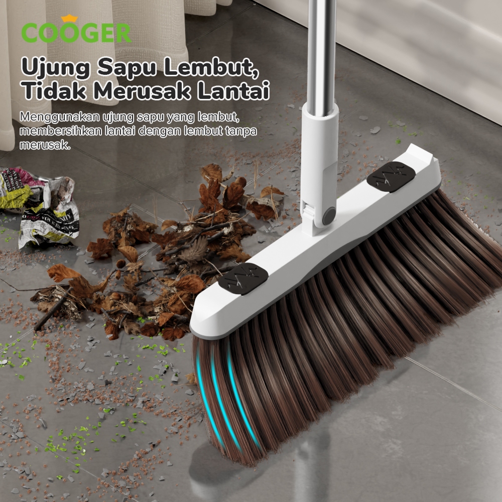 big promo cooger sapu pengki otomatis dapat ditekuk set sapu dan alat pel standing peras otomatis