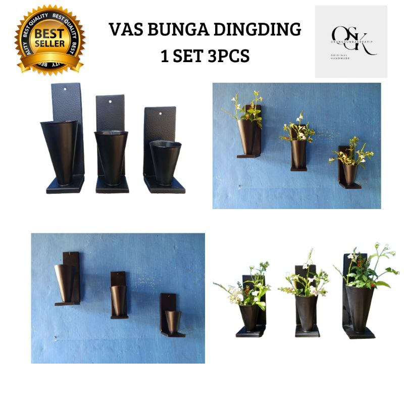 vas bunga dingding / pot bunga dingding / hiasan dingding / hiasan rumah