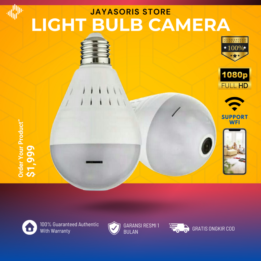 CCTV LAMPU BOHLAM V380 MINI TERSEMBUNYI TANPA KABEL SPY CAM HIDDEN CAMERA KECIL PENGINTAI WIFI JARAK