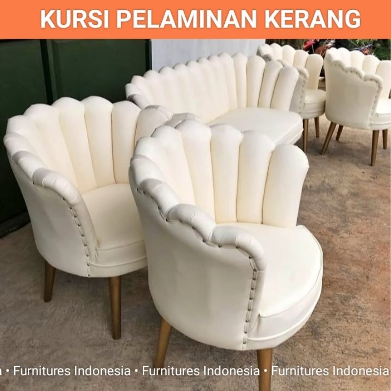 KURSI PELAMINAN KERANG JATI / SOFA KERANG LESTI / KURSI KERANG PERNIKAHAN JEPARA / SOFA KERANG