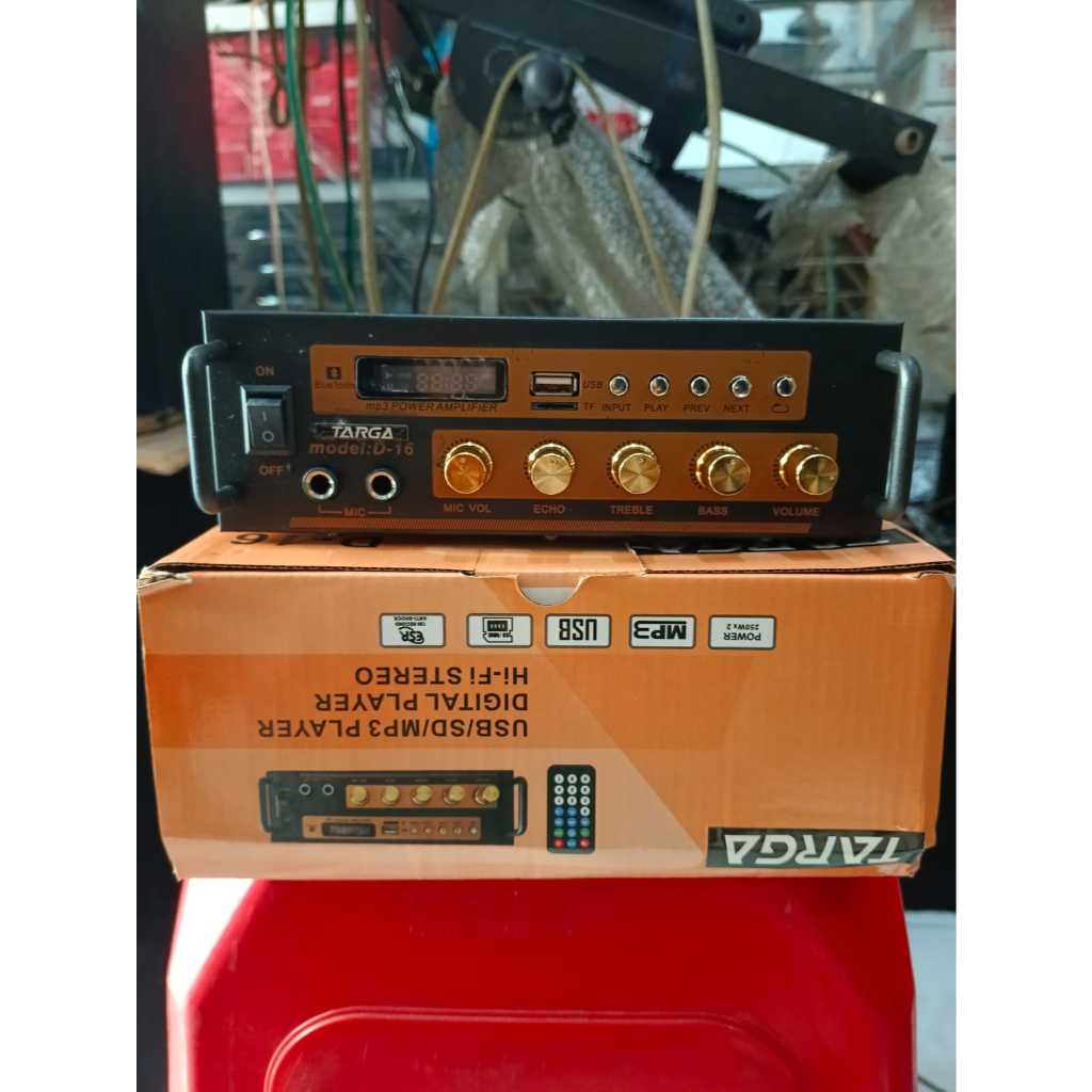 Power Amplifier TARGA D-16 Bluetooth Stereo Karaoke Mp3 player FM Radio / POWER AMPLI TARGA D16 D 16