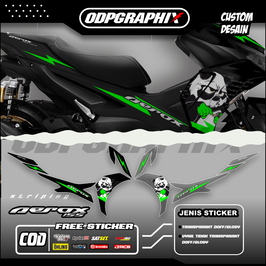 STIKER STRIPING TRANSPARAN AEROX NEW 155 FACELIFT LIS STICKER UV BAHAN MAX DECAL PREMIUM WARNA BIRRU