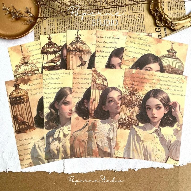

PAPER DECO - kertas journal dekorasi lady aesthetic girls vintage yellow black pink journaling paper cute by Papermestudio