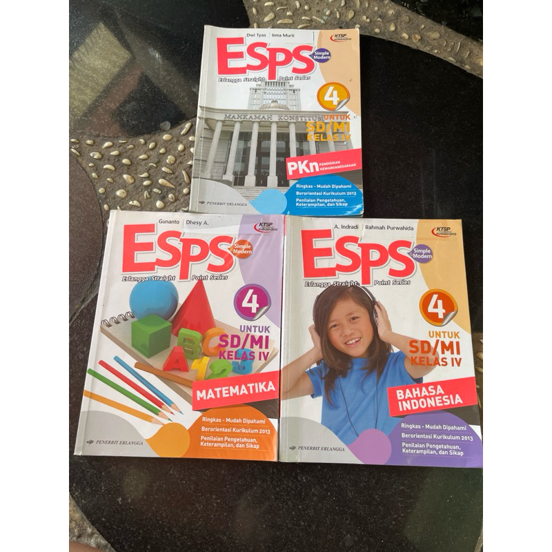 Buku Esps Matematika, Bahasa Indonesia, Pkn, kelas 4, IV, SD, KTSP Kurikulum 2013, Erlangga